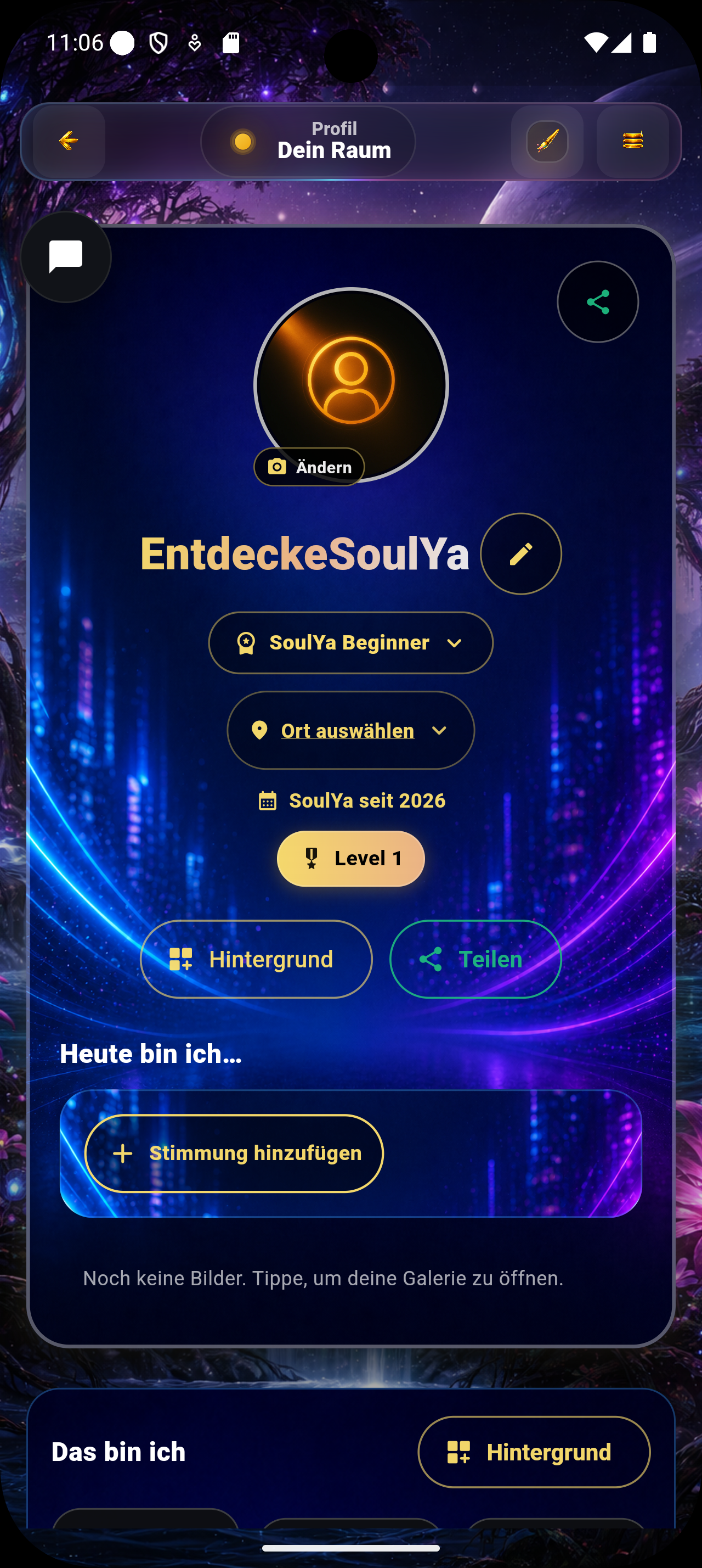 SoulYa Profilseite Dein Raum